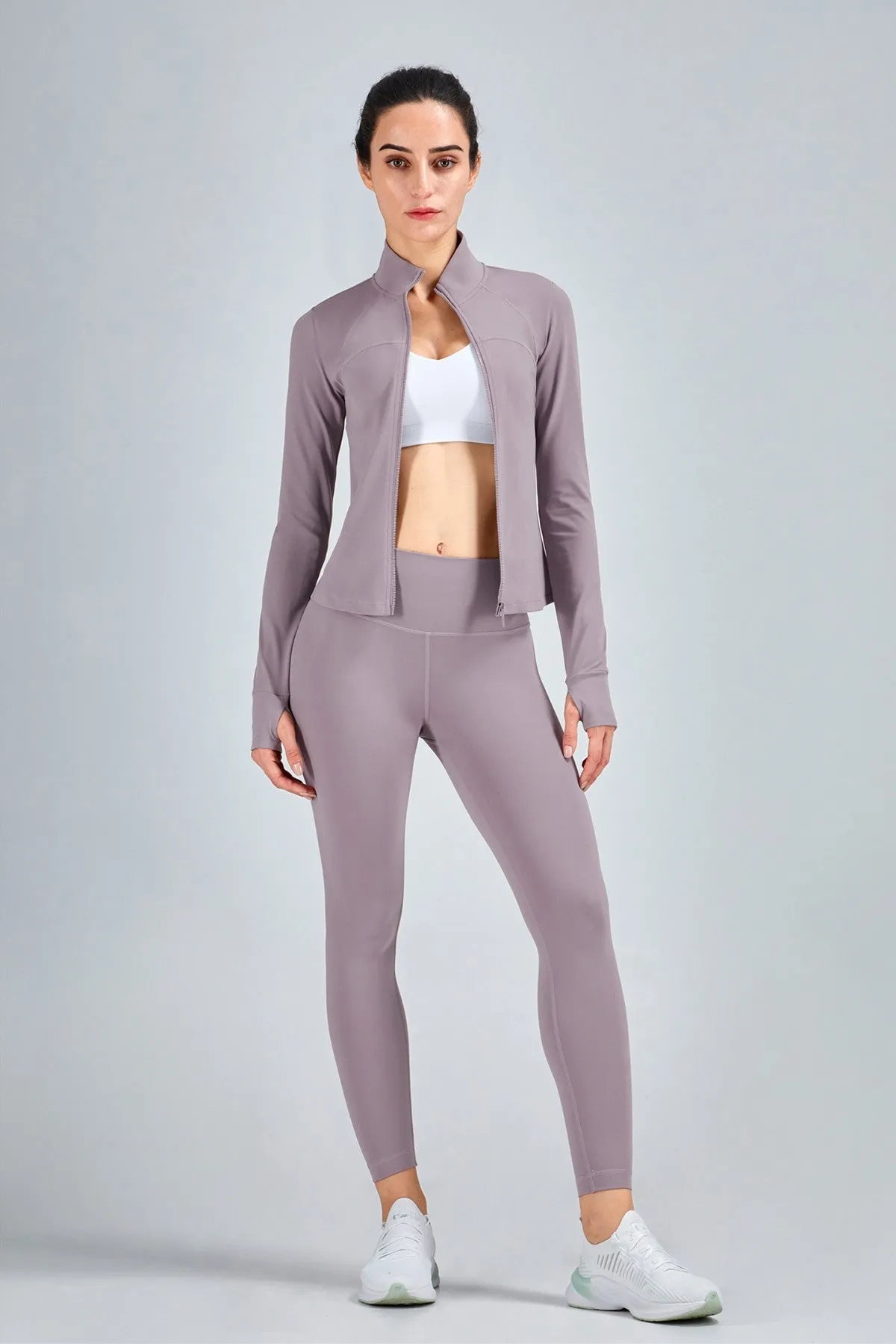 Crop Track Jacket & Leggings Set Activewear