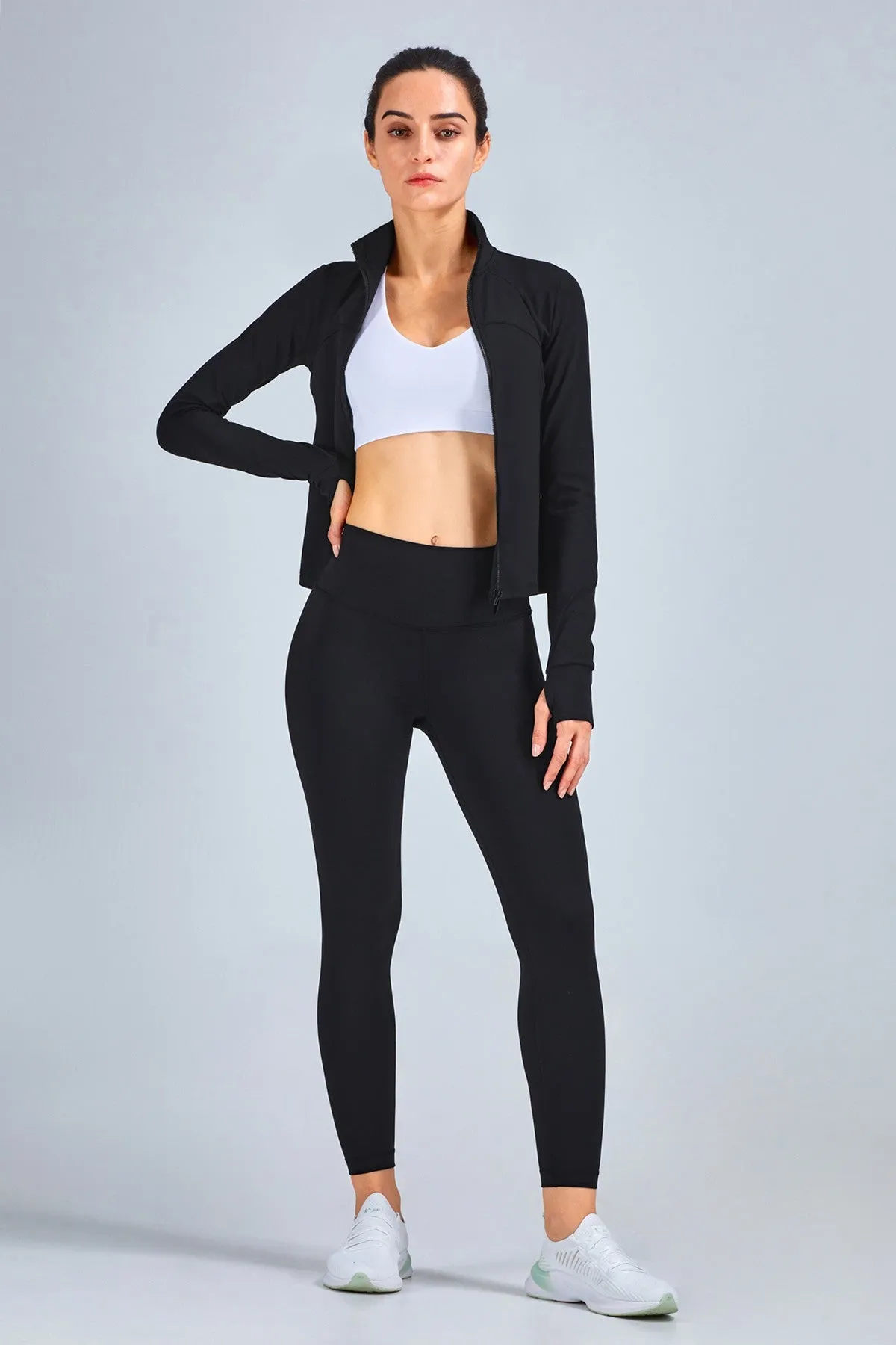 Crop Track Jacket & Leggings Set Activewear