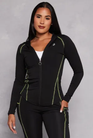 Decorative Stitch Hooded Track Jacket