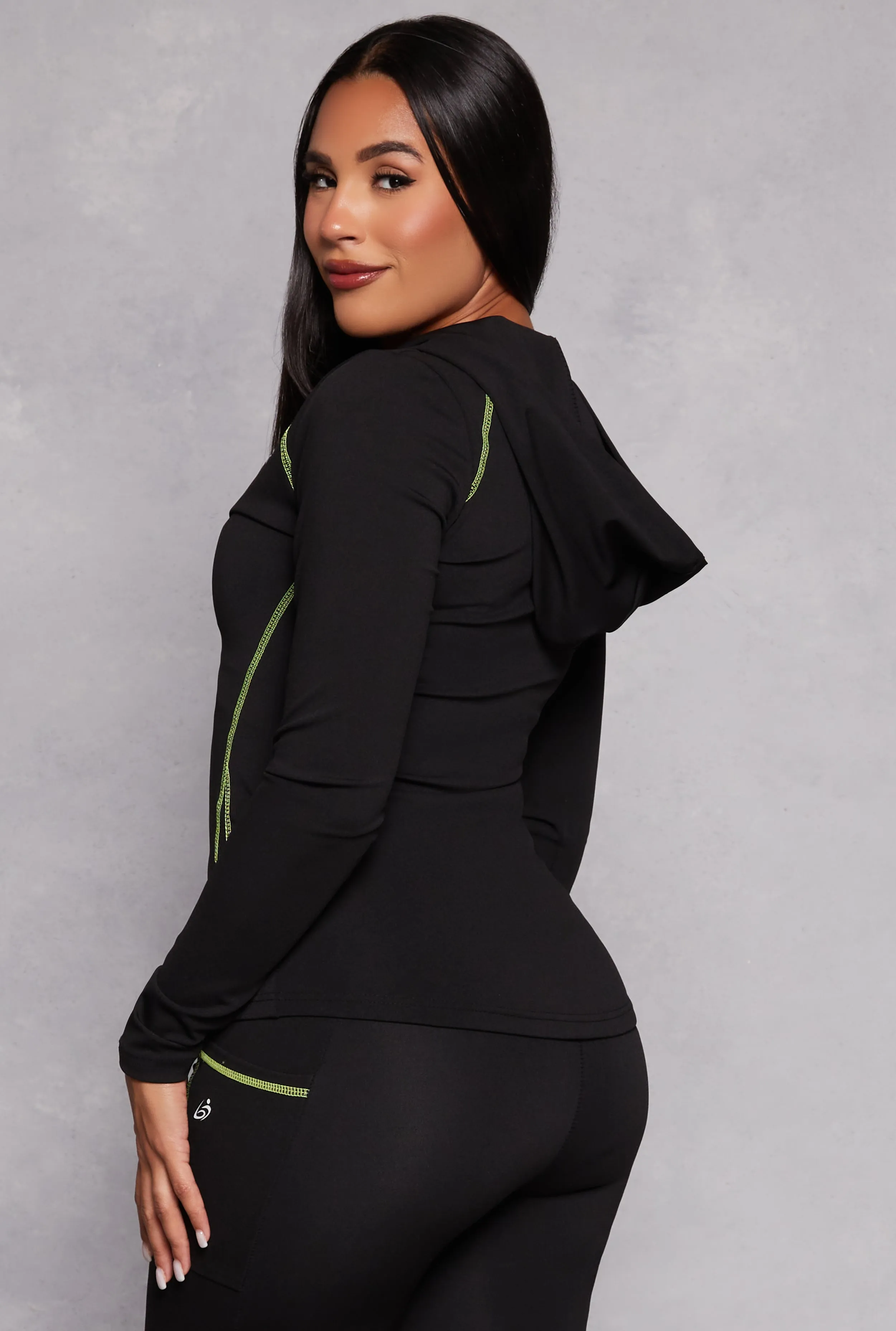 Decorative Stitch Hooded Track Jacket