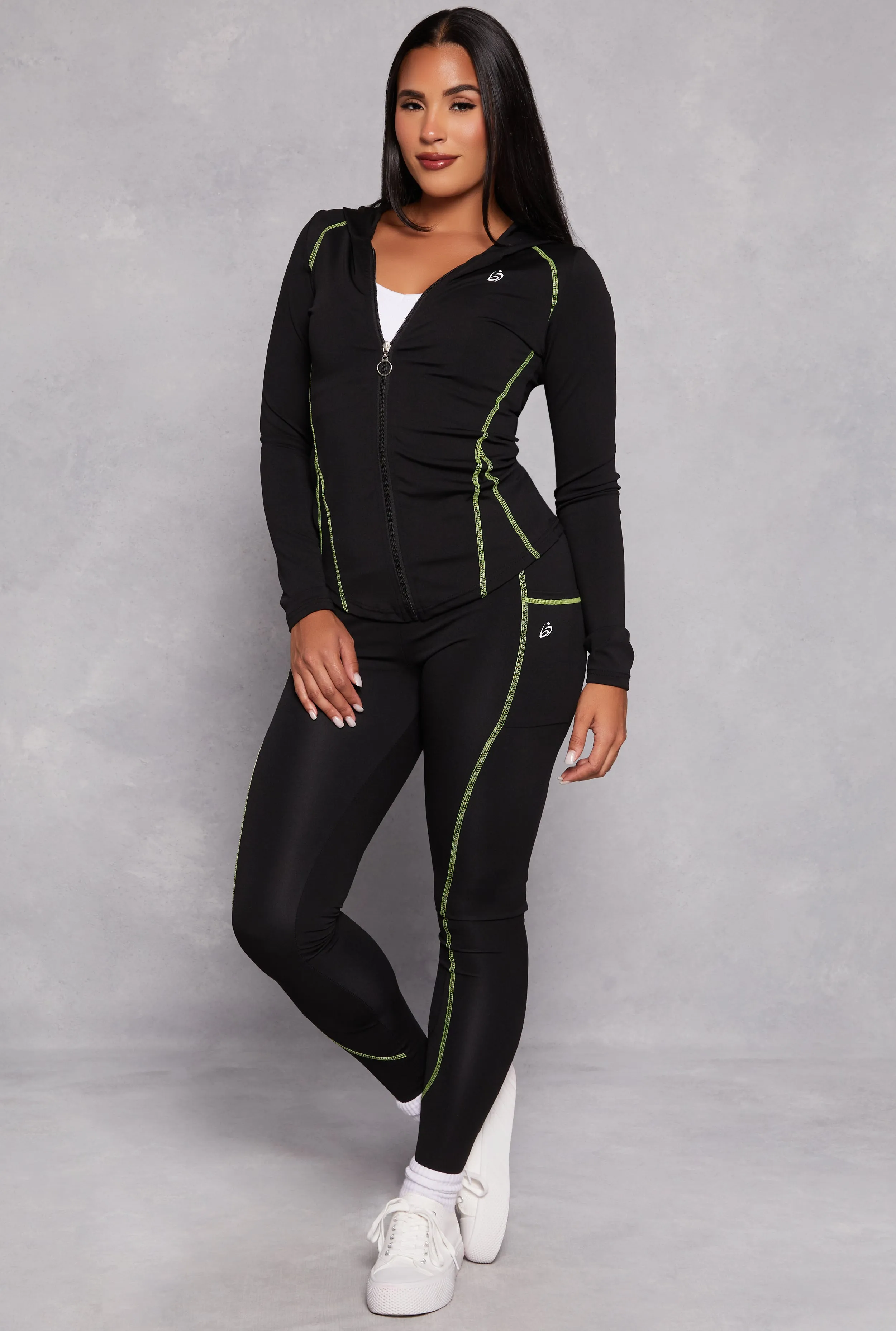 Decorative Stitch Hooded Track Jacket