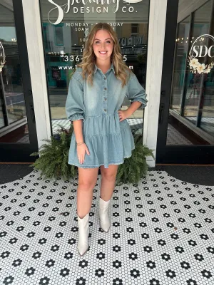 Denim Dream Tiered Dress