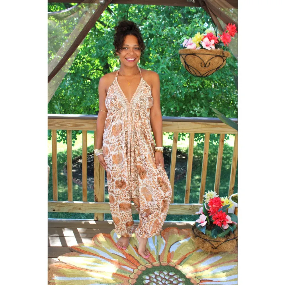 Divine Silk leaves Harem Jumpsuit