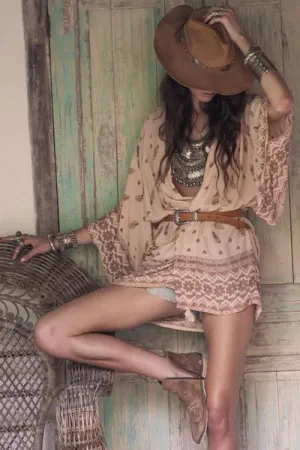 Dunnmall Boho Vibes Print Kimono