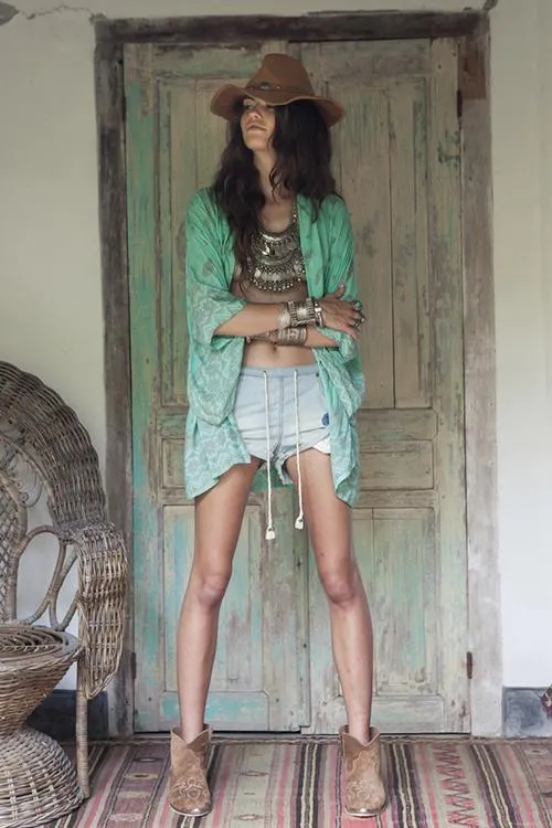 Dunnmall Boho Vibes Print Kimono