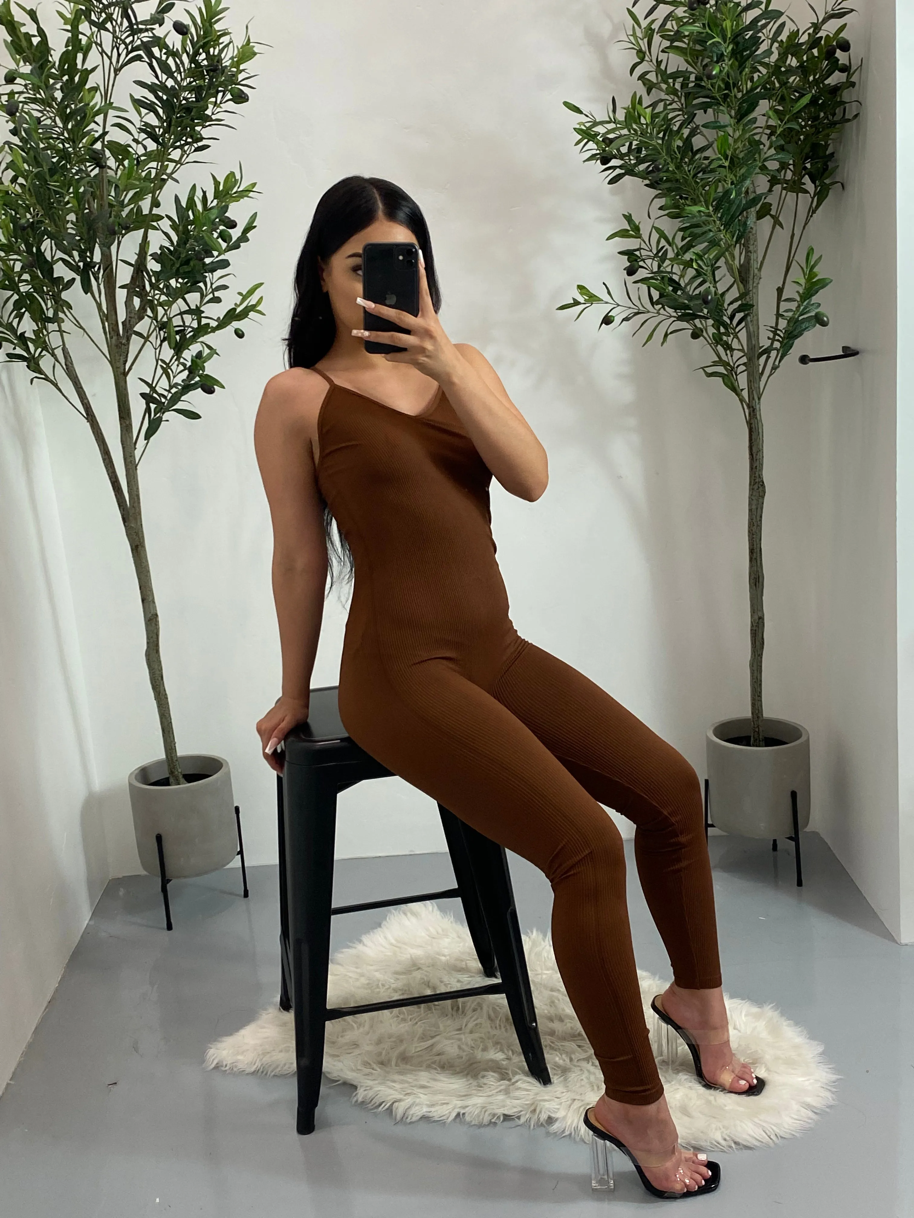 Ella Jumpsuit (Chocolate Brown)
