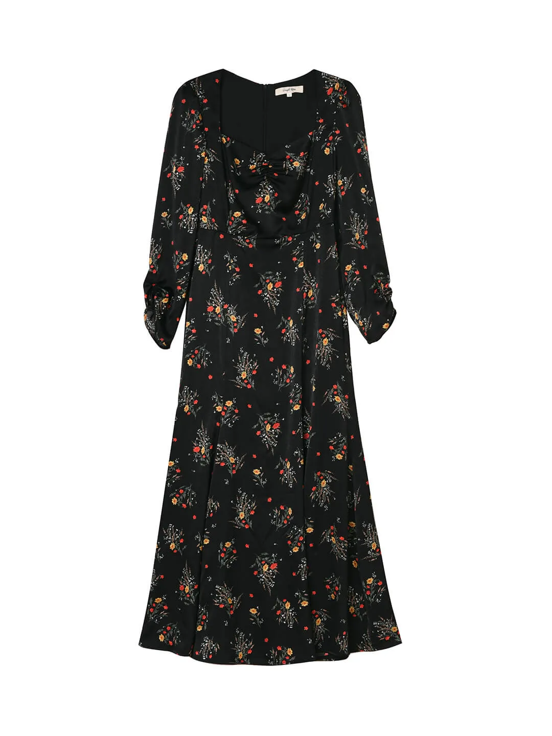 Ensley Floral Printed Black Dress