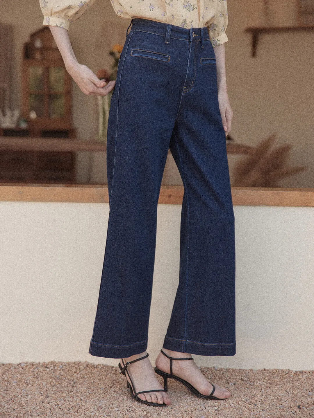 Felicia Vintage Inspired Blue Straight Jeans