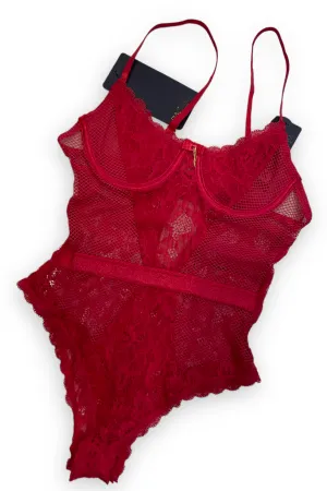 Fishnet & Lace Underwire Bodysuit