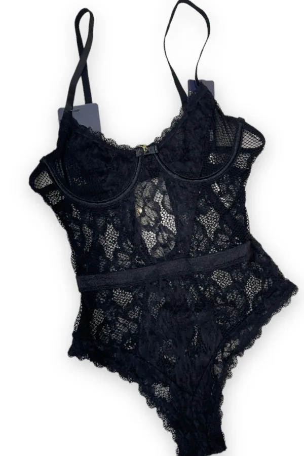 Fishnet & Lace Underwire Bodysuit