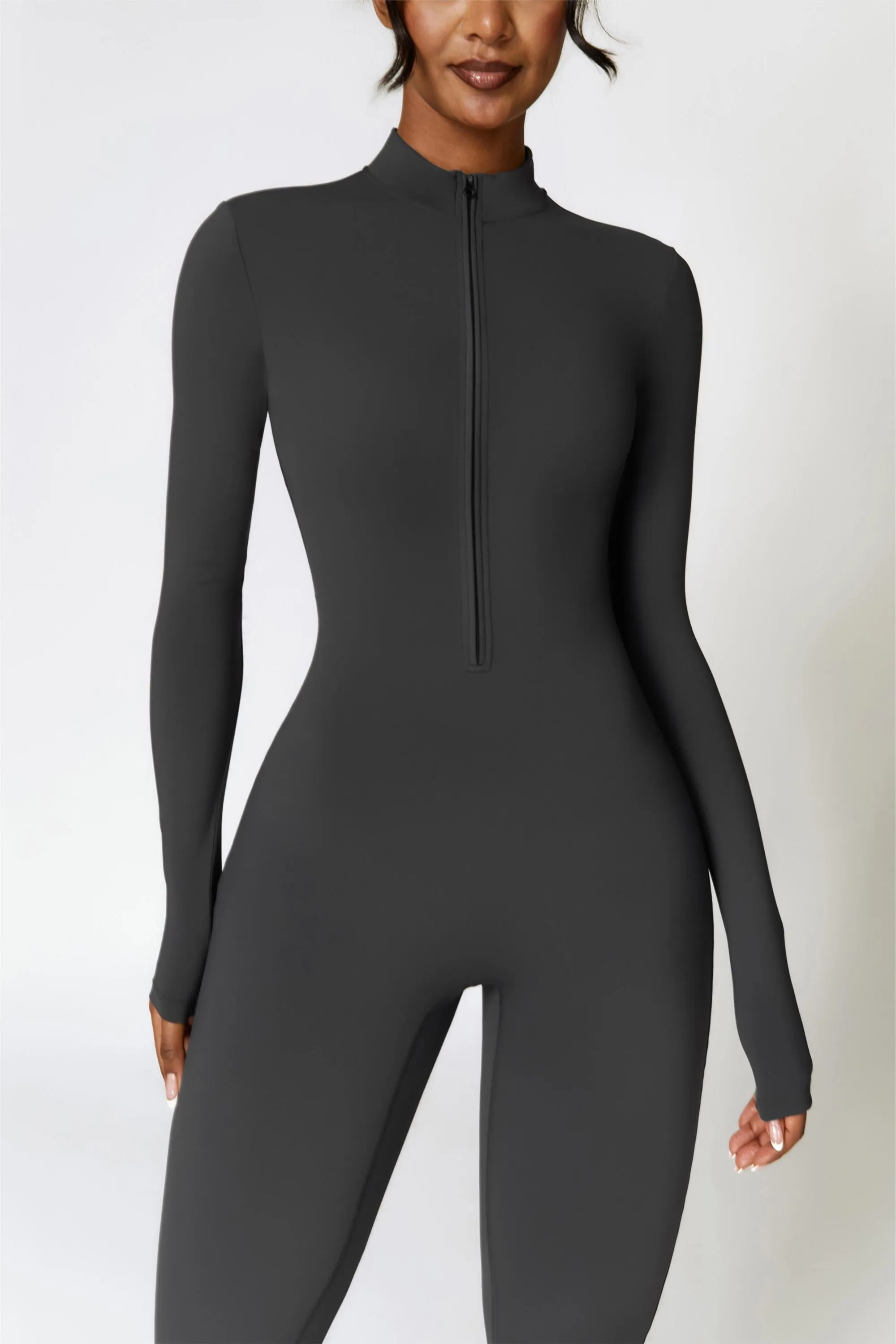 Fleece-Lined Half-Zip Active Jumpsuit