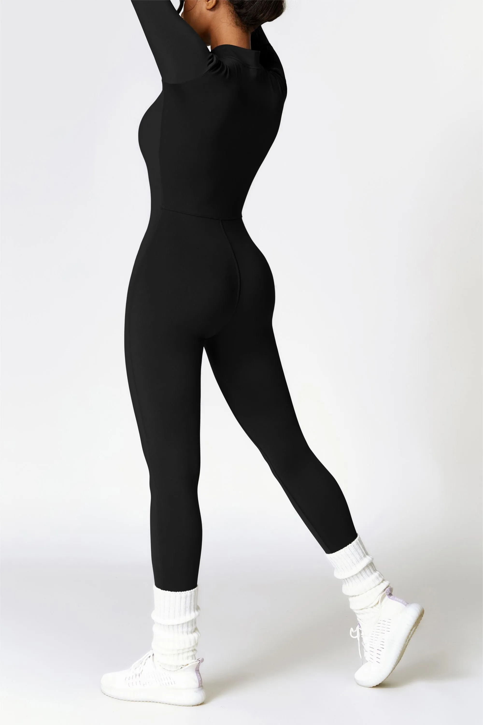 Fleece-Lined Half-Zip Active Jumpsuit