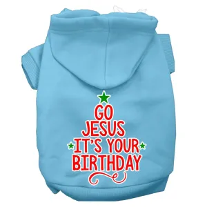 Go Jesus Screen Print Dog Hoodie Baby Blue Xxxl(20)