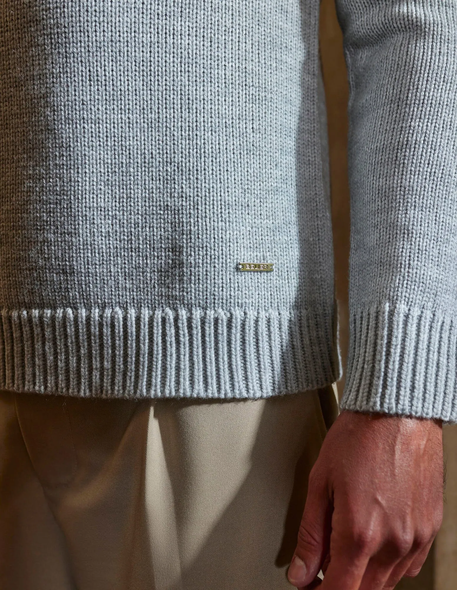 Grey Marl Knitted Crewneck
