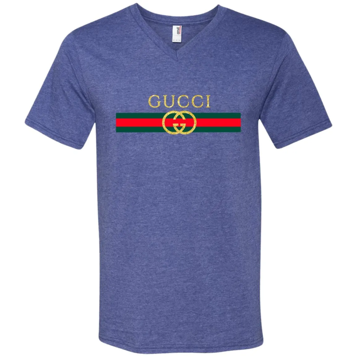 Gucci Logo Vintage Inspired Trend Men V-Neck T-Shirt