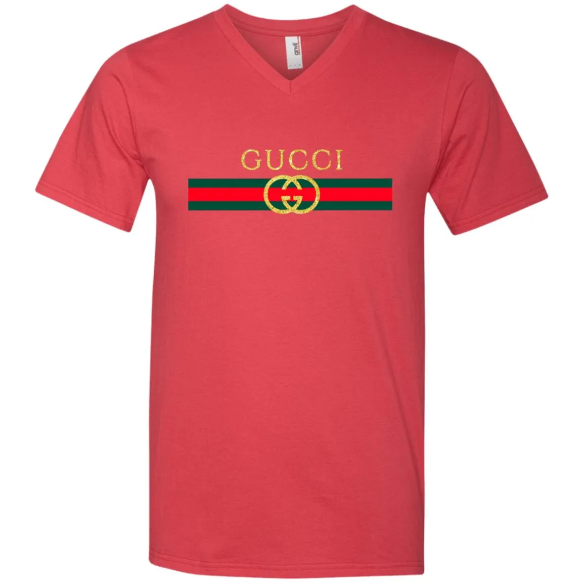 Gucci Logo Vintage Inspired Trend Men V-Neck T-Shirt