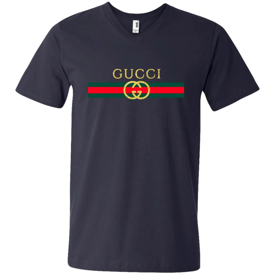 Gucci Logo Vintage Inspired Trend Men V-Neck T-Shirt