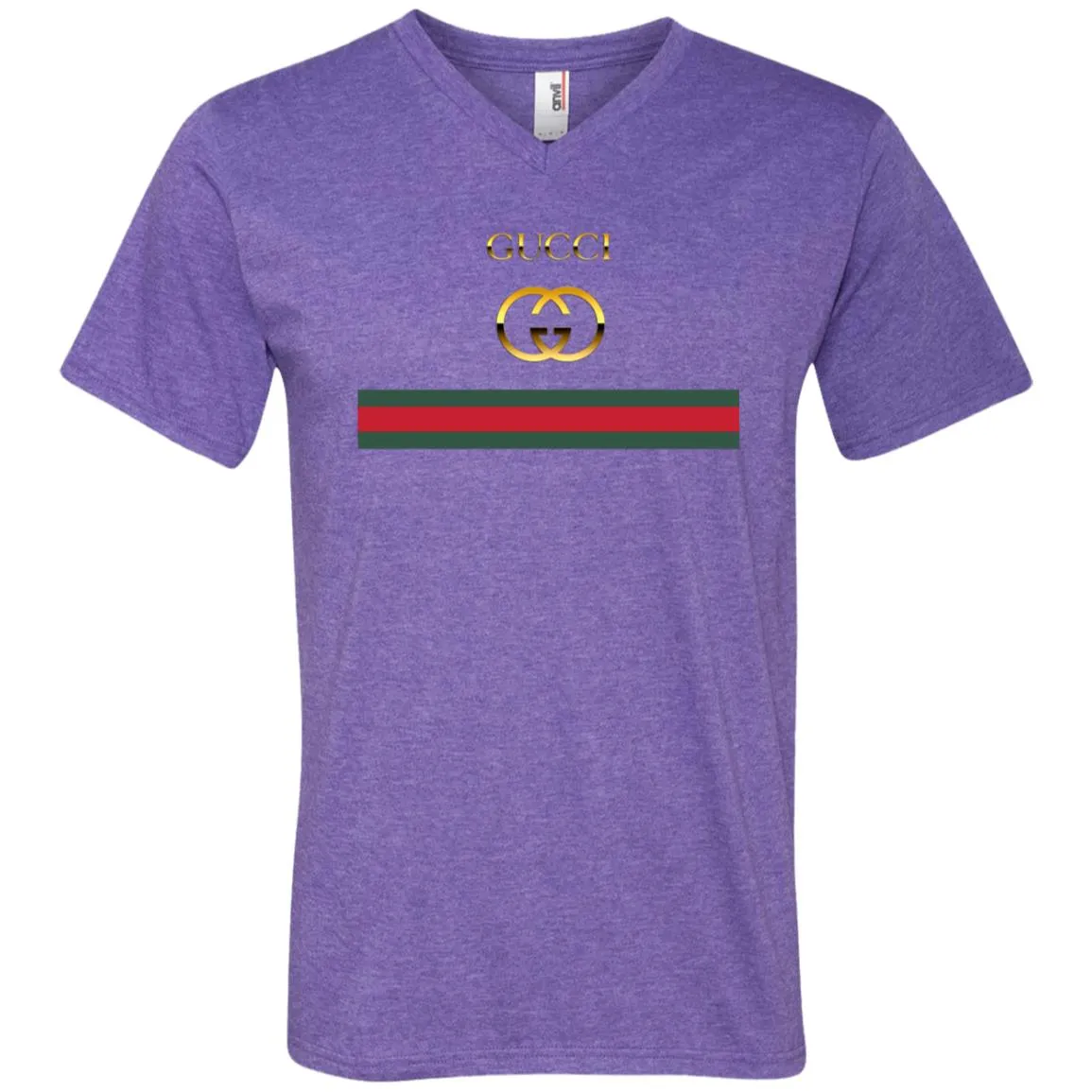 Gucci Logo Vintage Men V-Neck T-Shirt