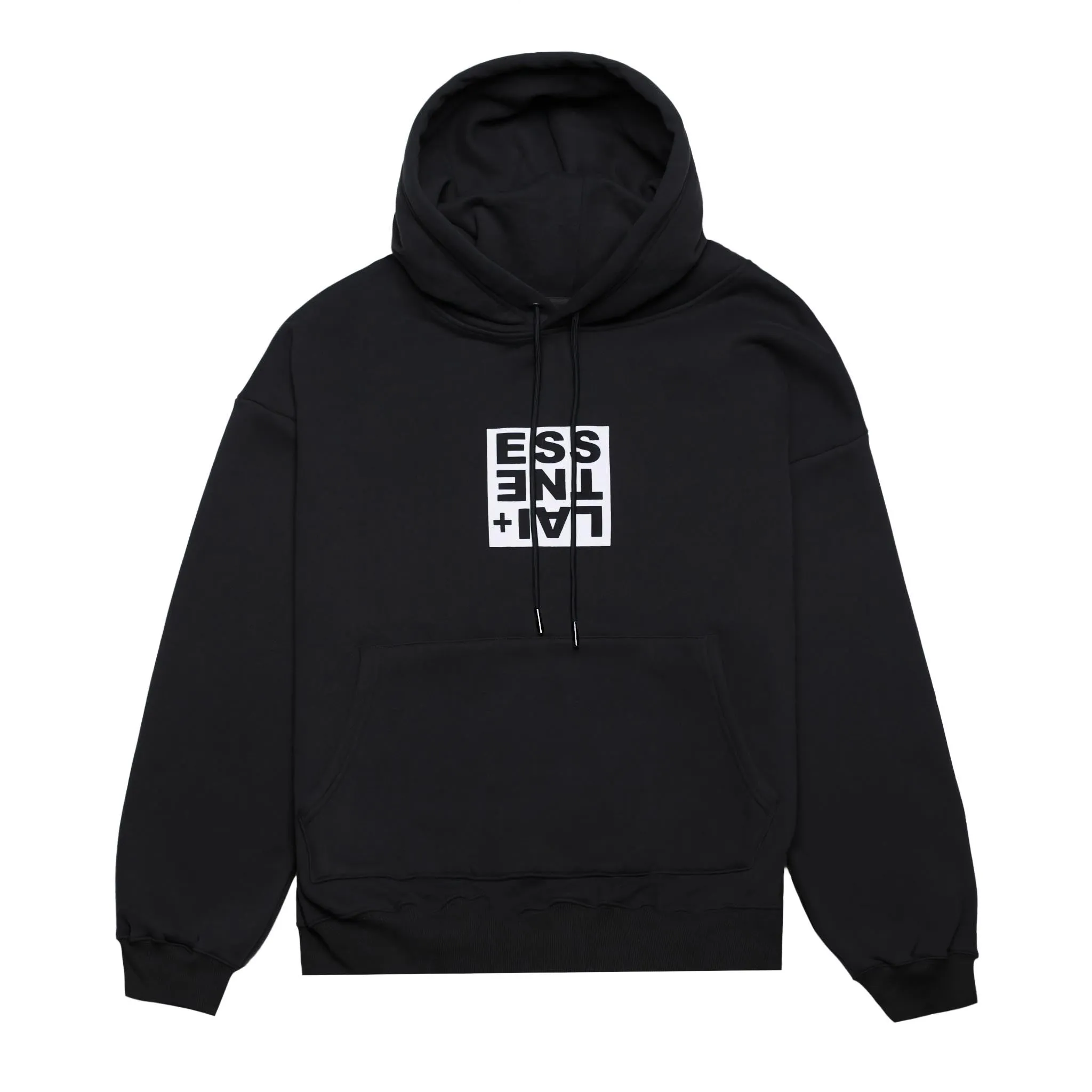 HOMME  'ESSENTIAL' Box Logo Hoodie Black
