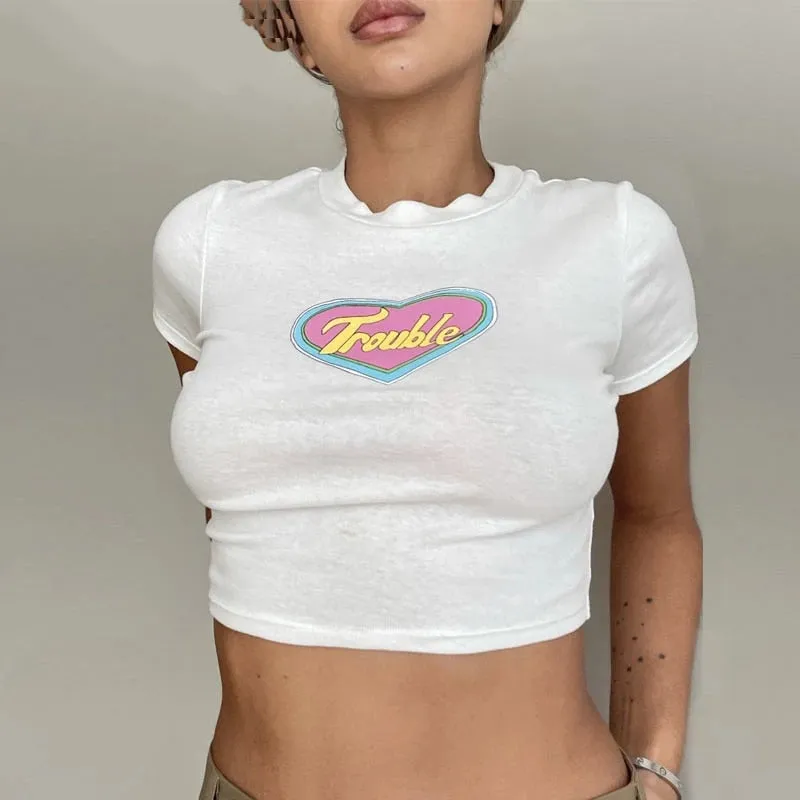 'I Am Trouble' Crop Top