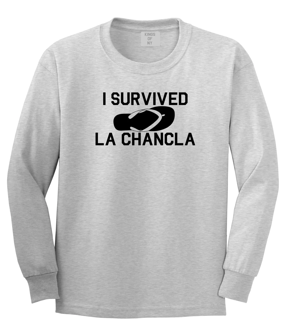 I Survived La Chancla Funny Spanish Mens Long Sleeve T-Shirt