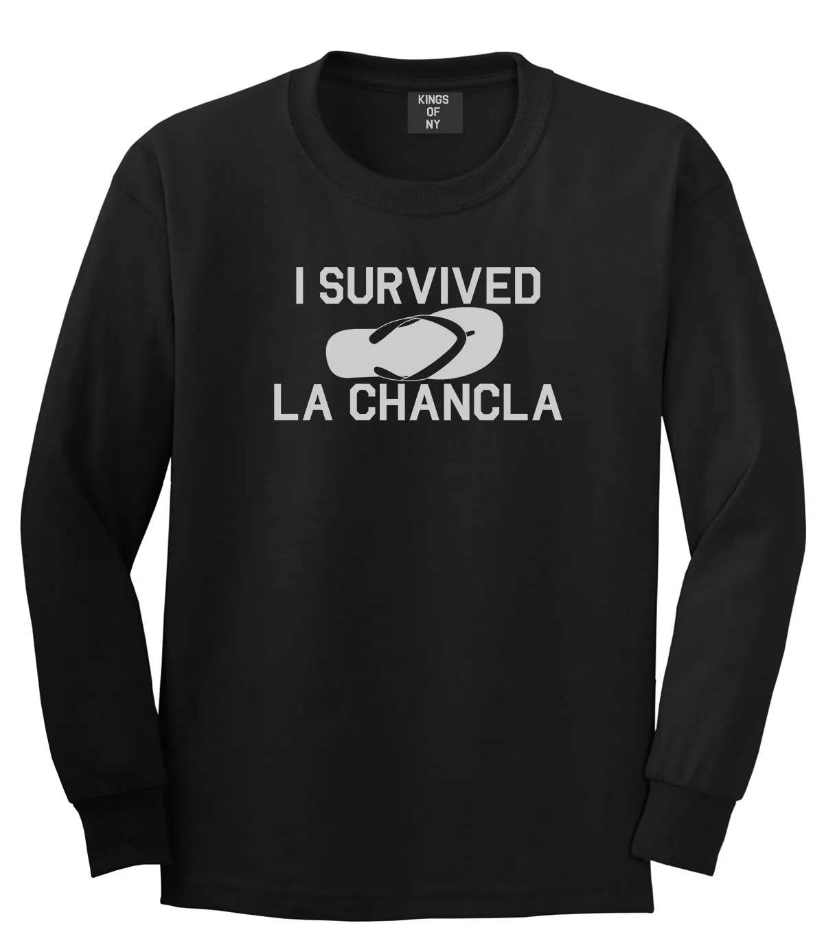 I Survived La Chancla Funny Spanish Mens Long Sleeve T-Shirt
