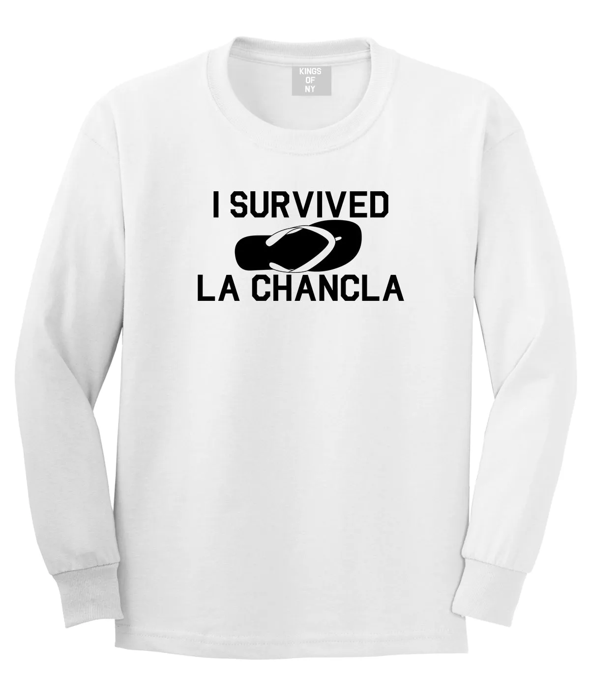 I Survived La Chancla Funny Spanish Mens Long Sleeve T-Shirt