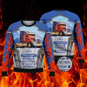 I'm Trucker Fire 3D Full Print Sweatshirt Hoodie Bomber, Trucker Driver Shirt, Gift for Trucker