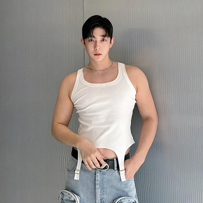 Irregular Hem Metal Buckle Tank Top