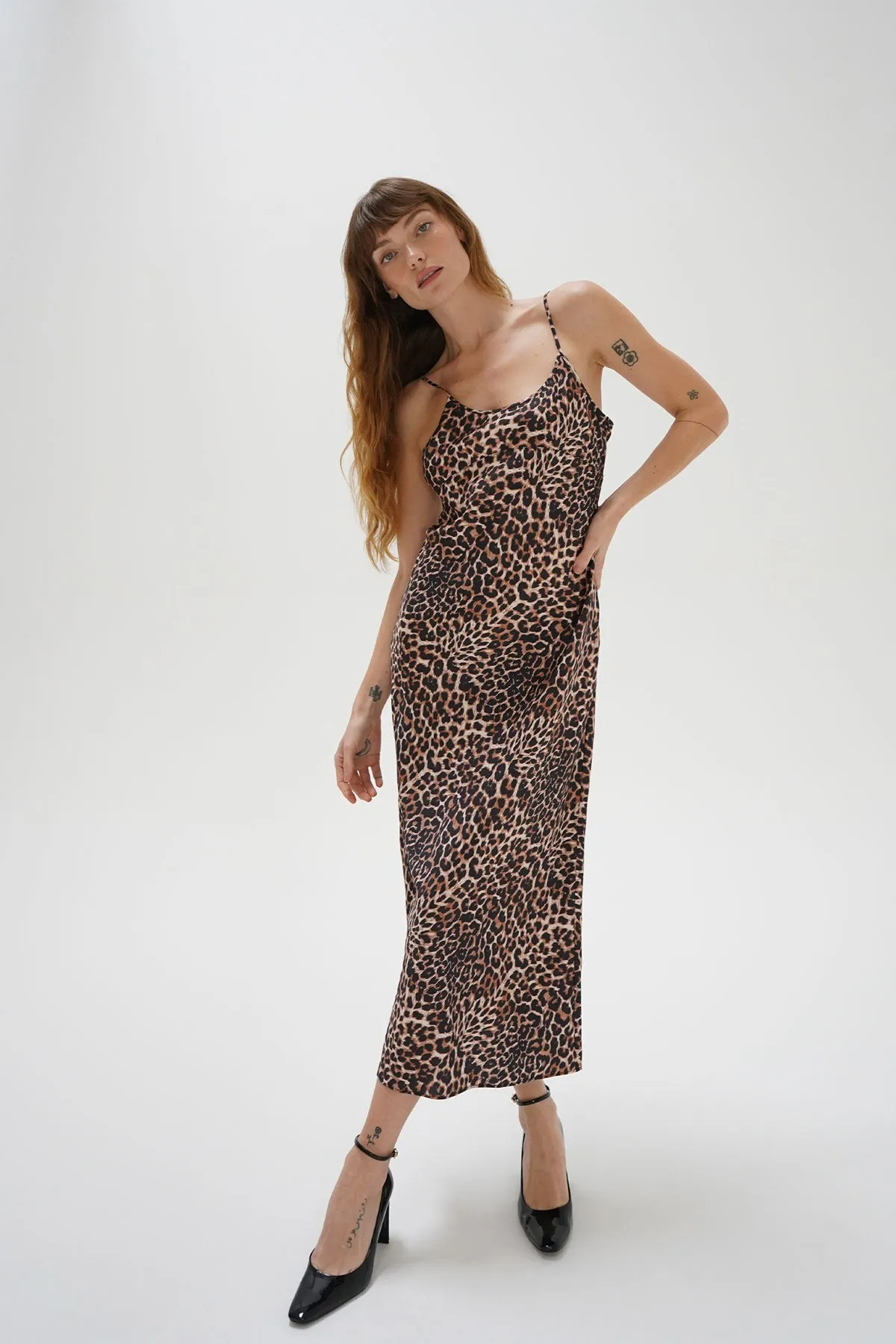 Josie Slip Dress - Leopard Print