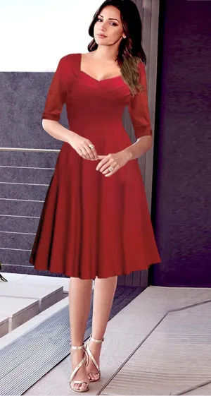 Ketty More Women Halter Style Knee Length Waist Fitted Retro Dress-KMWD277
