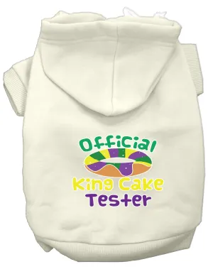 King Cake Taster Screen Print Mardi Gras Dog Hoodie Cream S
