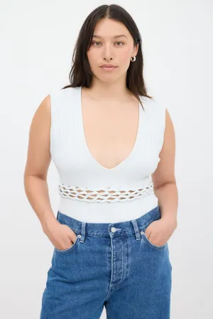 Light Blue Knit Pinnacle Suspend Braid Bodysuit