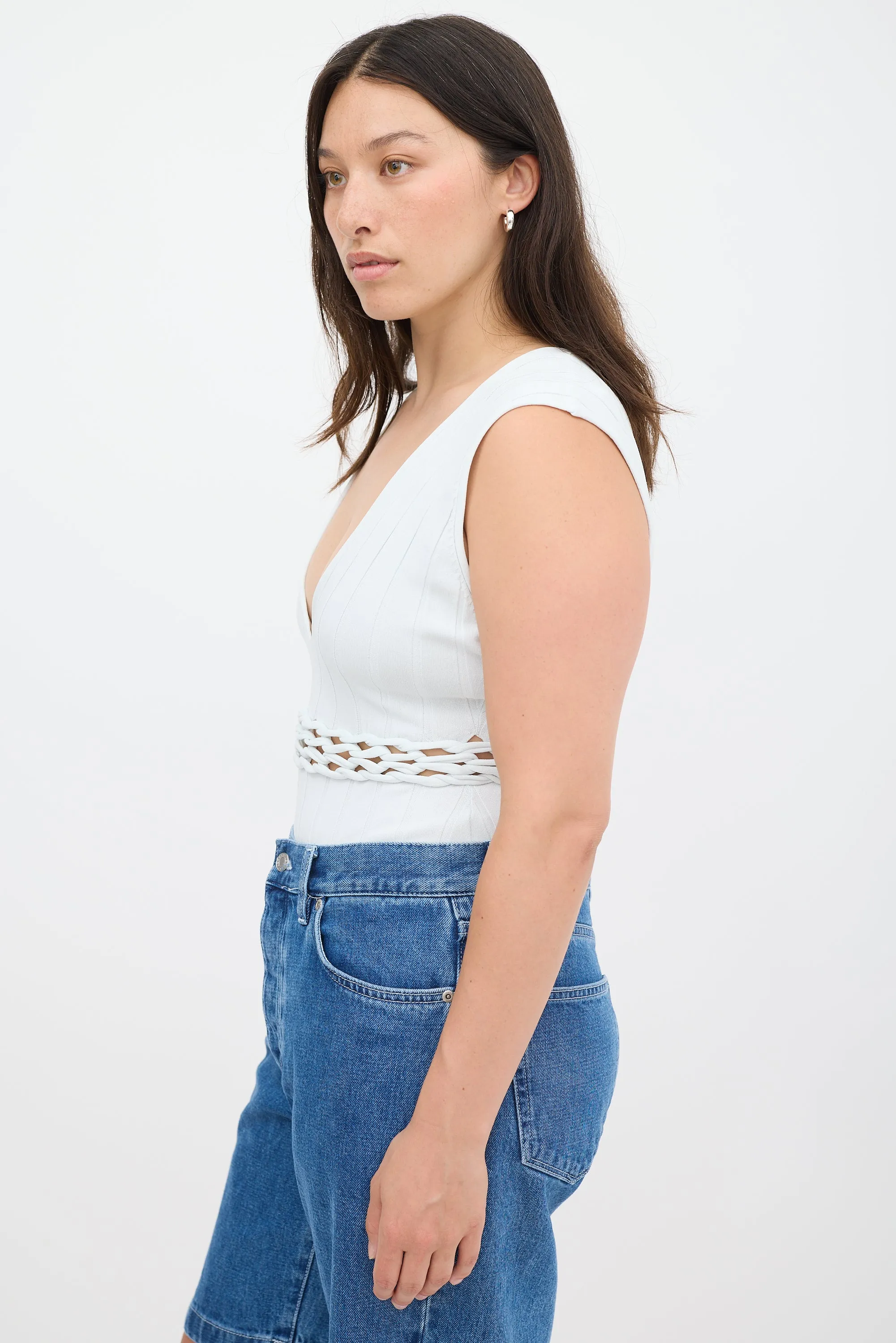 Light Blue Knit Pinnacle Suspend Braid Bodysuit