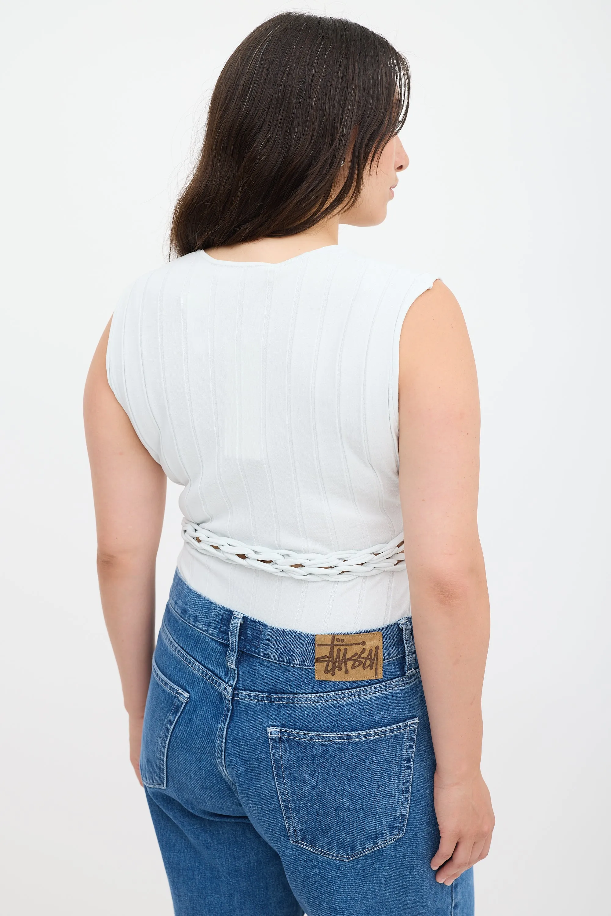 Light Blue Knit Pinnacle Suspend Braid Bodysuit
