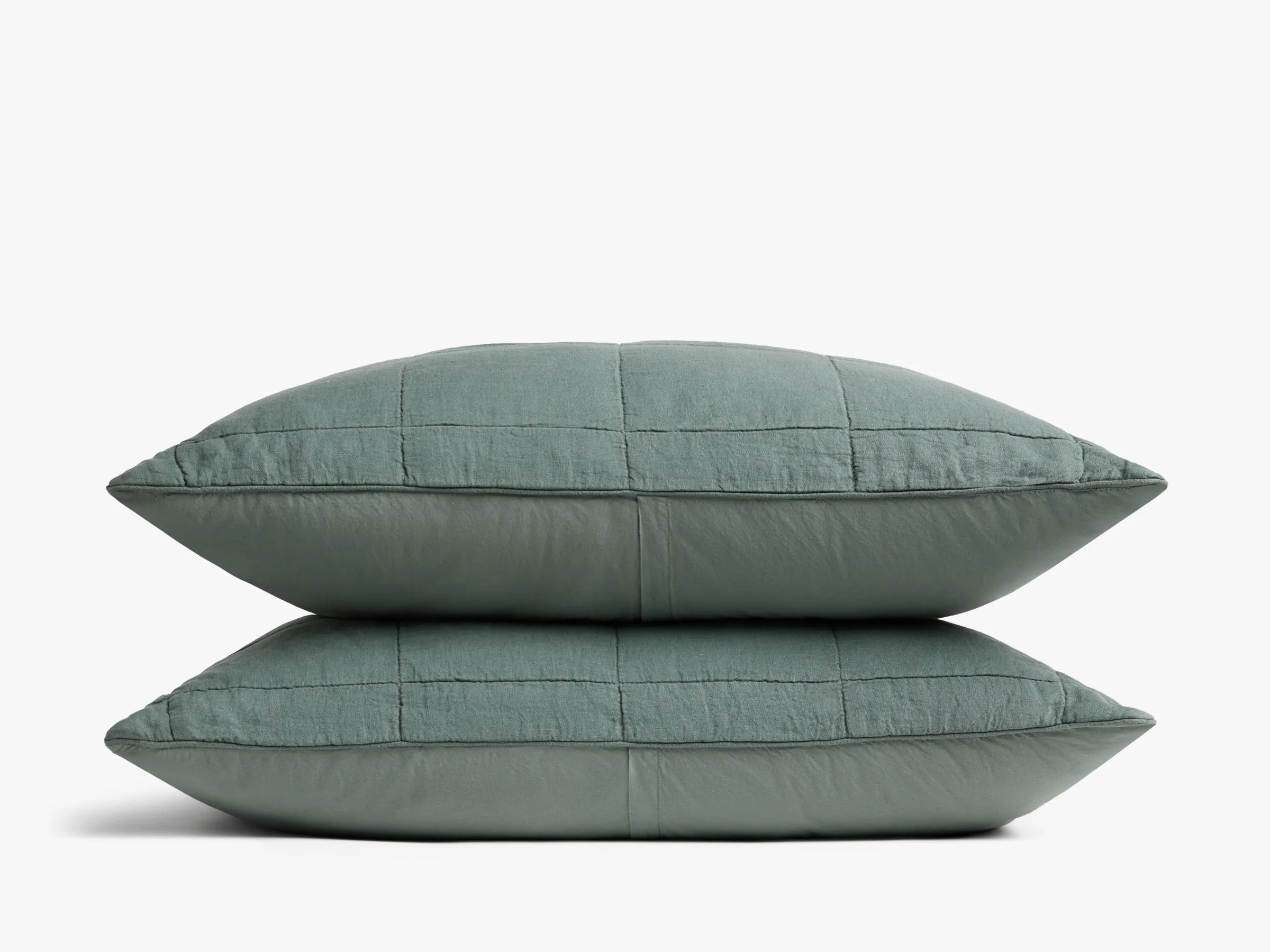 Linen Box Quilted Sham Set (Agave)