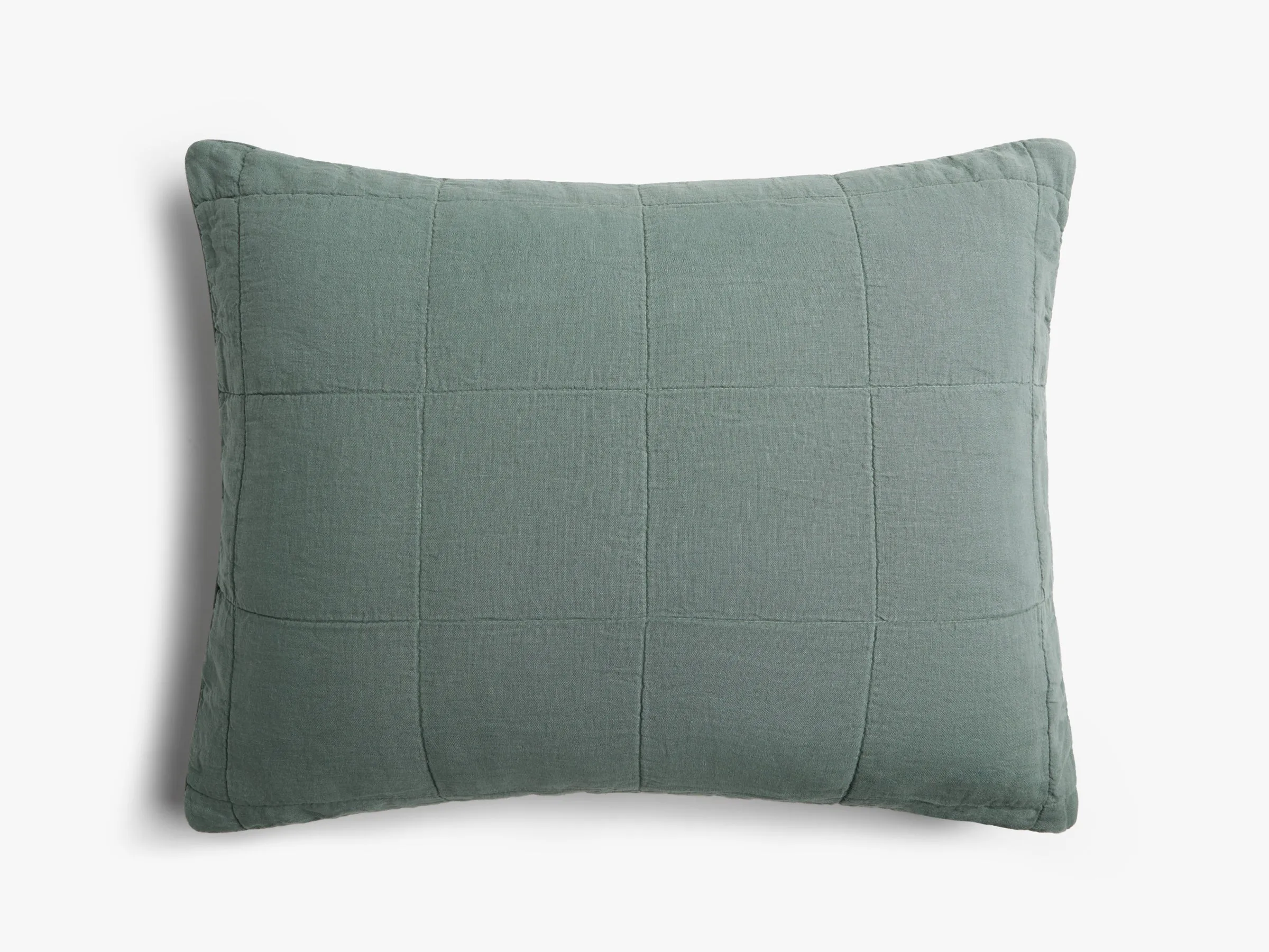 Linen Box Quilted Sham Set (Agave)