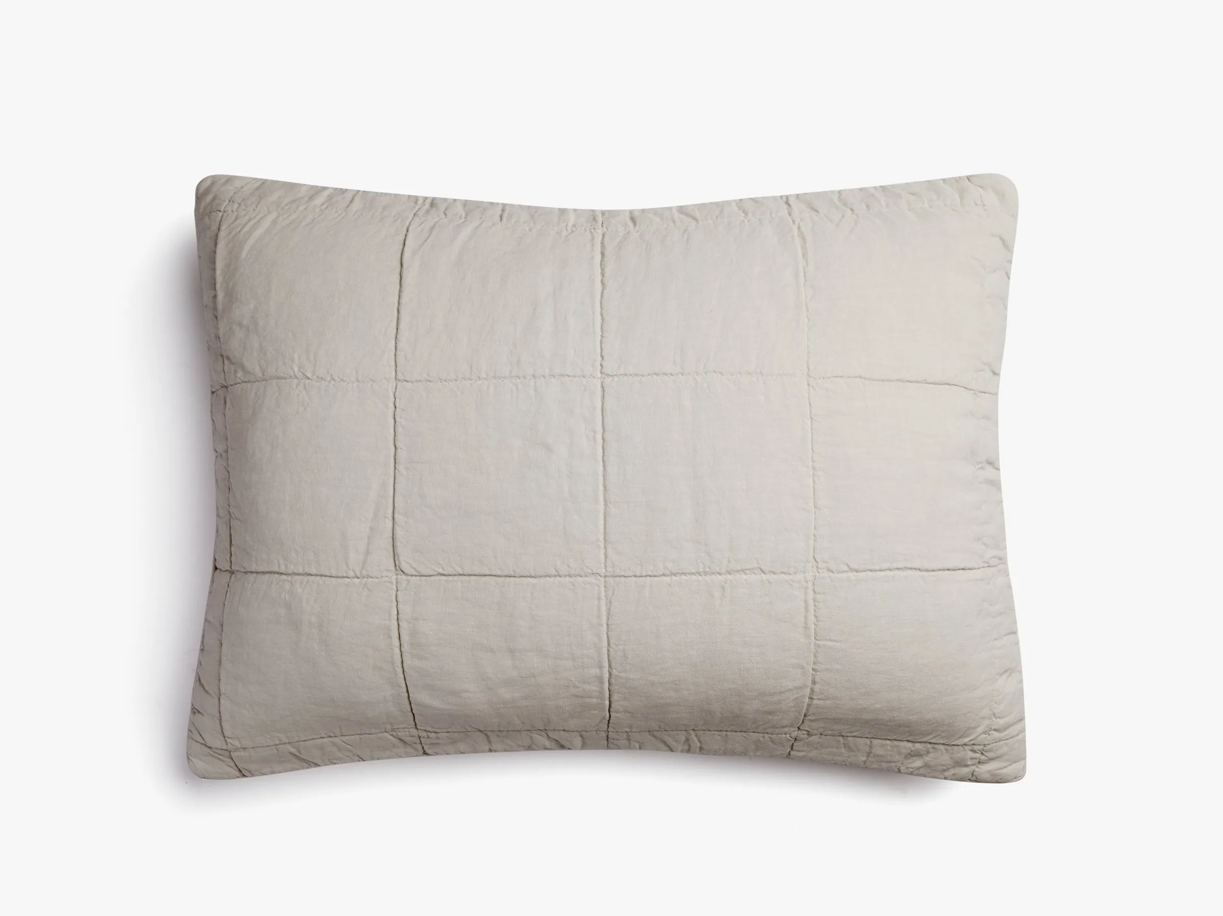 Linen Box Quilted Sham Set (Bone)