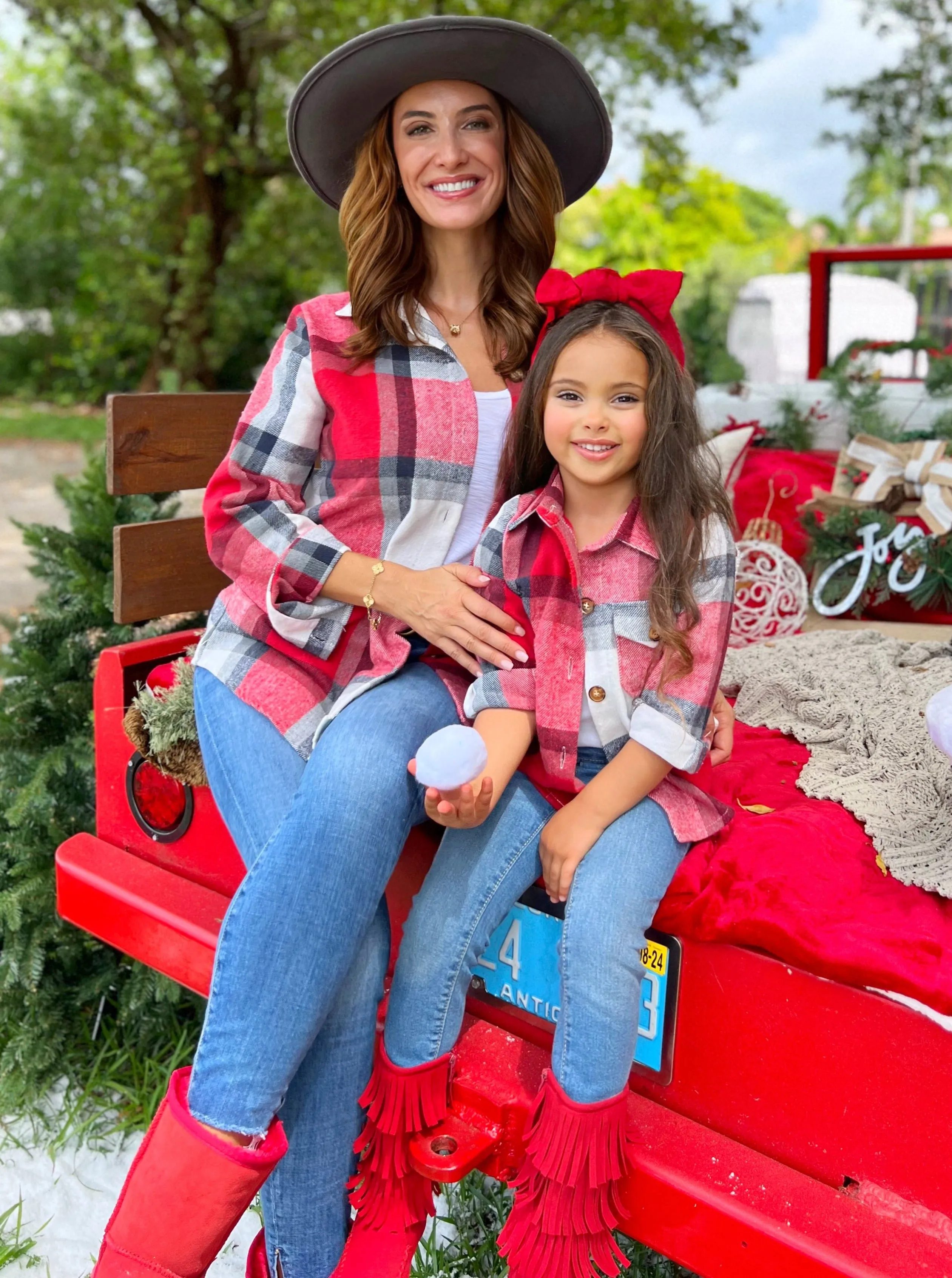 Mommy and Me Perfect Pair Red Flannel Long Sleeve Shirt