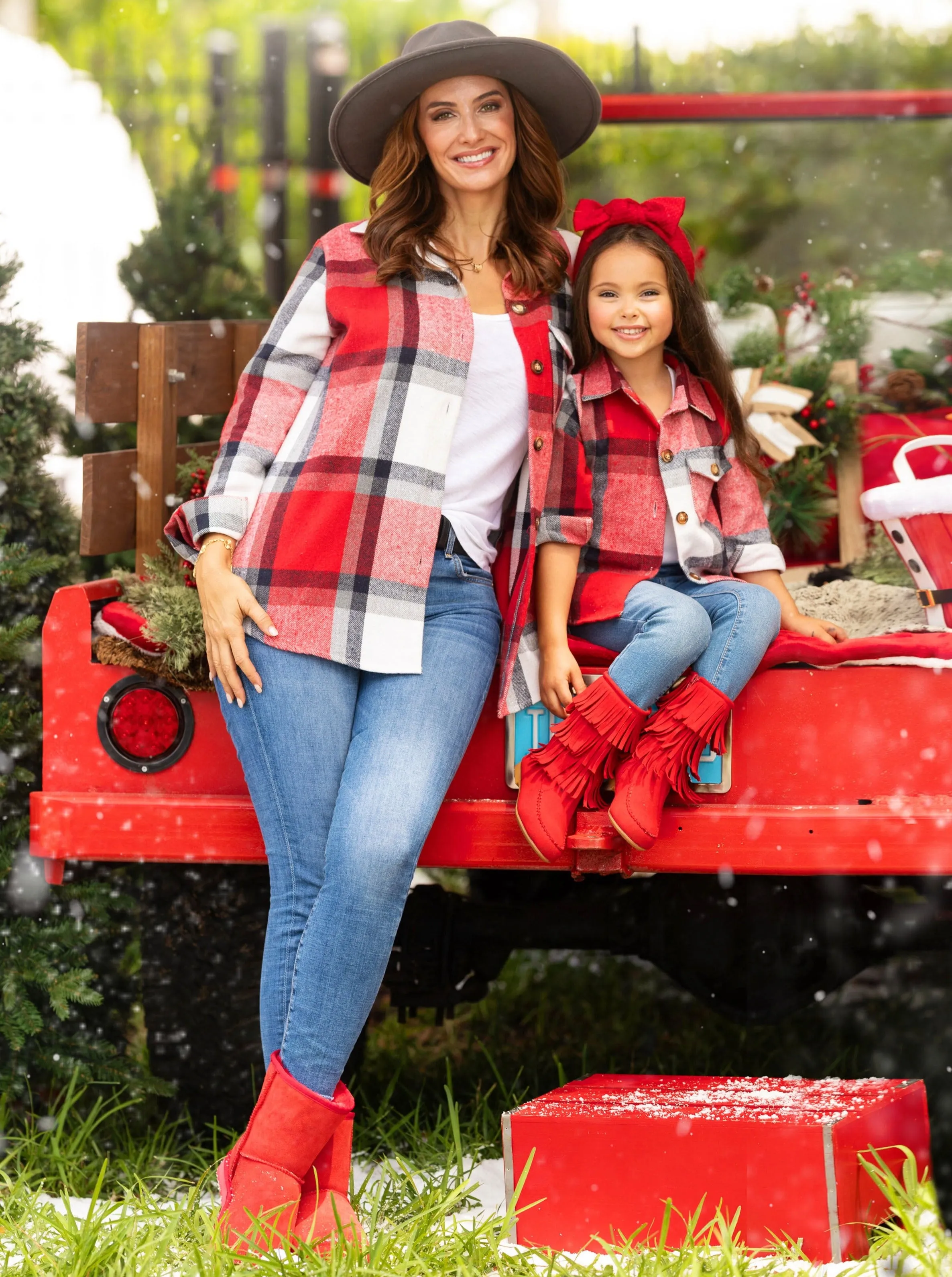 Mommy and Me Perfect Pair Red Flannel Long Sleeve Shirt