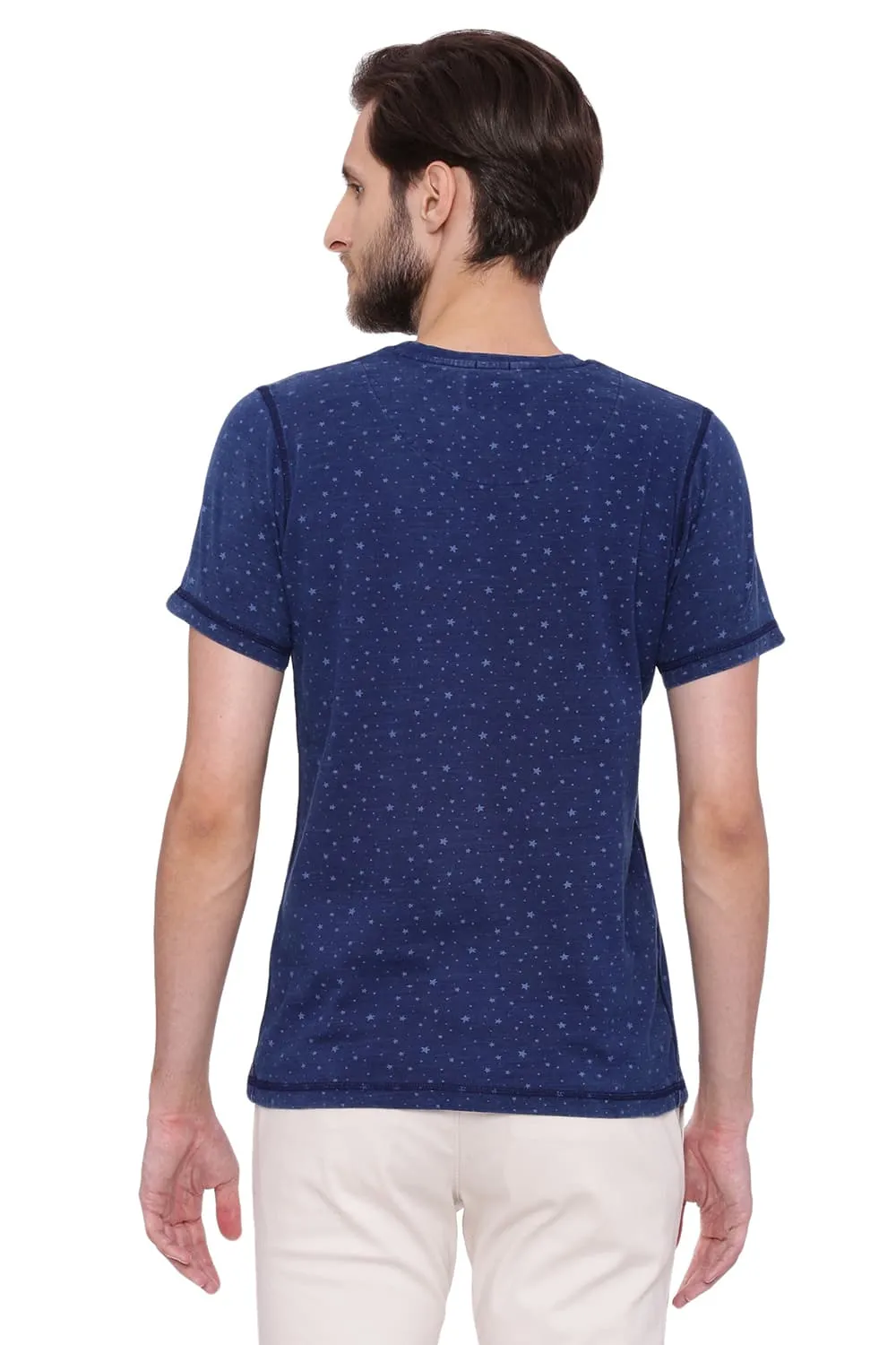Muscle Fit Crew Neck Printed T Shirt