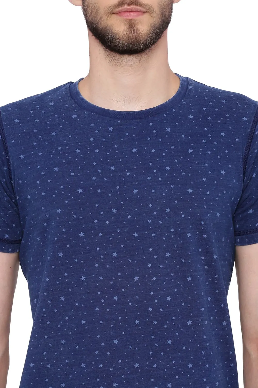 Muscle Fit Crew Neck Printed T Shirt