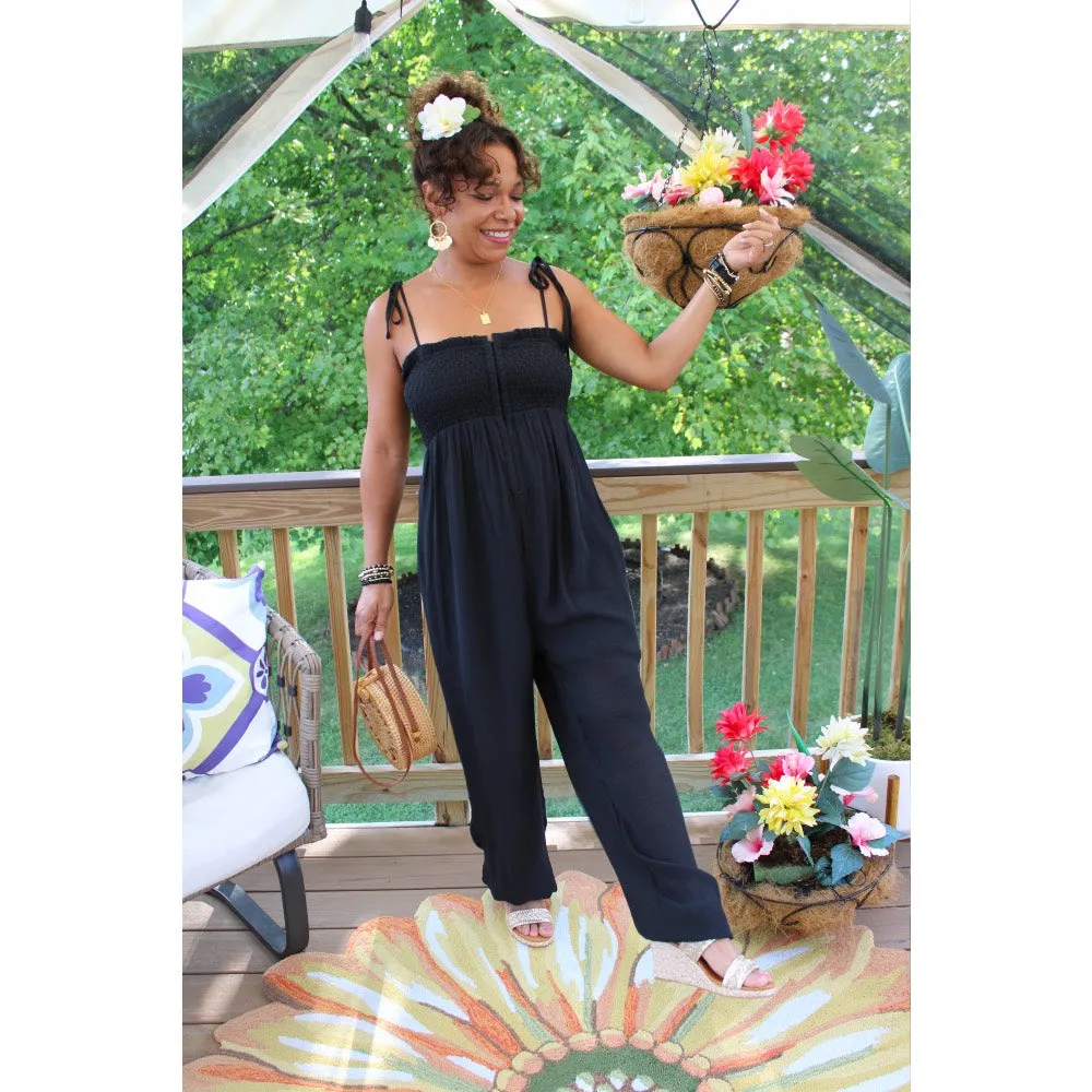 New Wave Tie Strap Jumpsuit