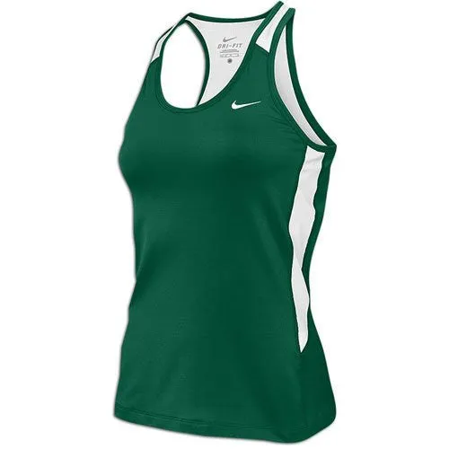 Nike Womens Airborne II Dri-Fit Tank Top w Built In Bra Green/White (Small)