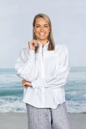 Noble Wilde Iris Linen Bellow Sleeve Shirt
