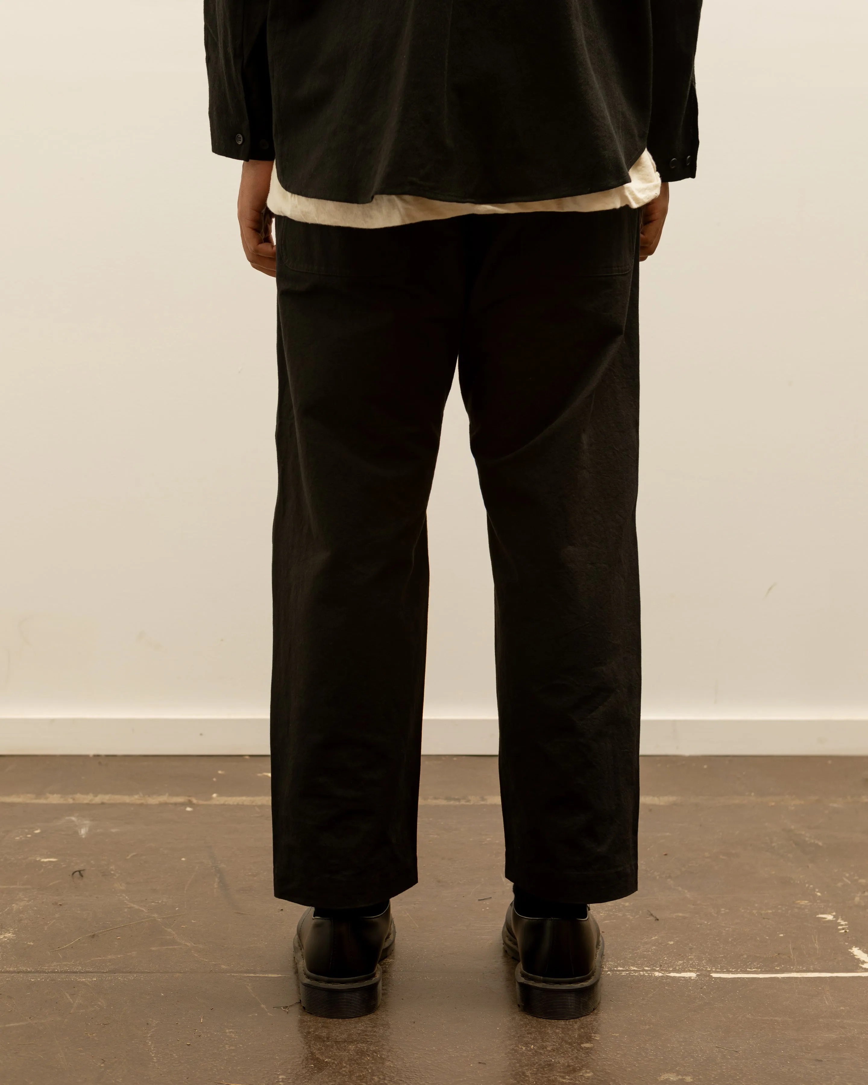 O-Project Chino Trouser, Black Dobby Cloth