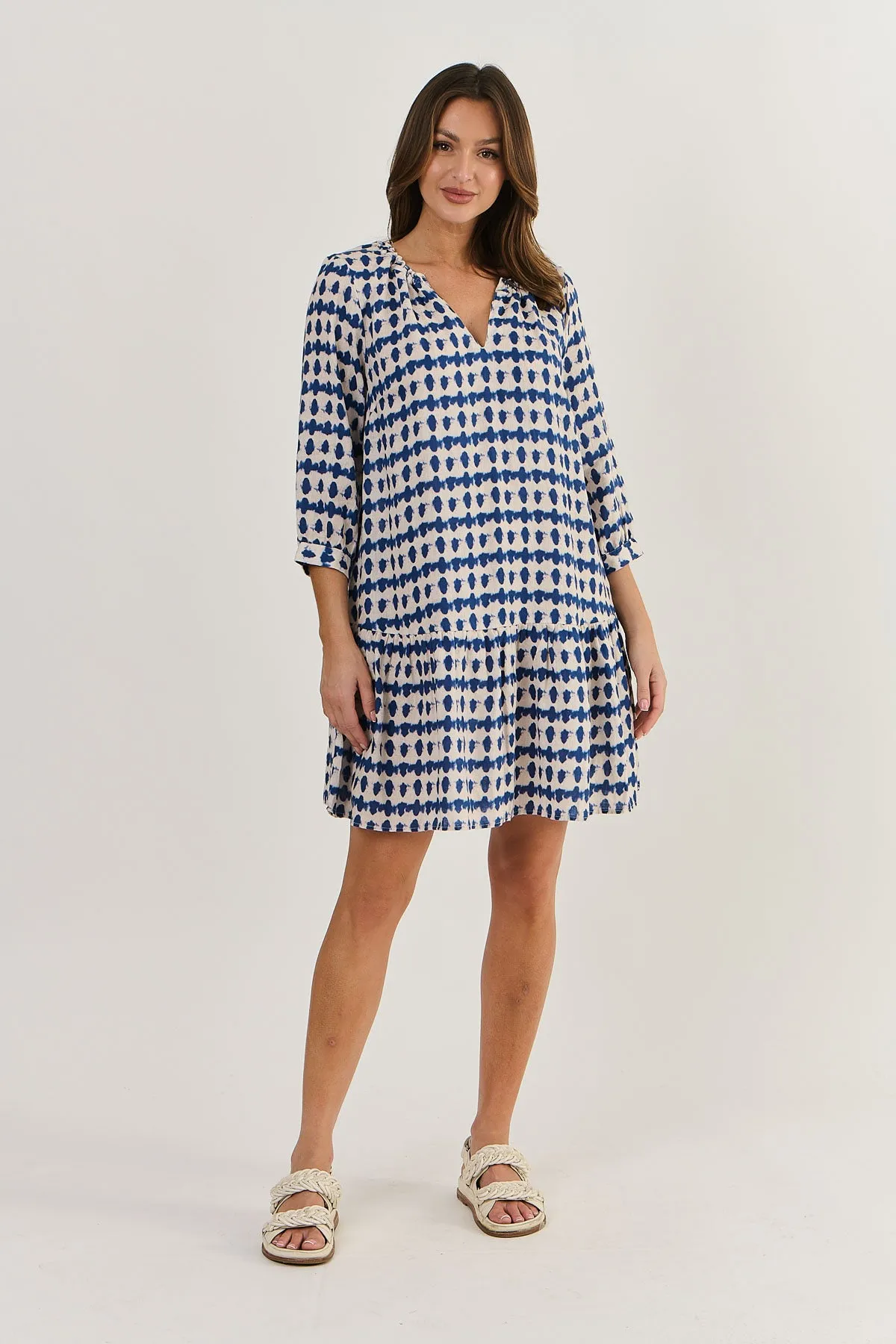 OLIVE ET JULIE Linen Mini Dress DELTA BLOT