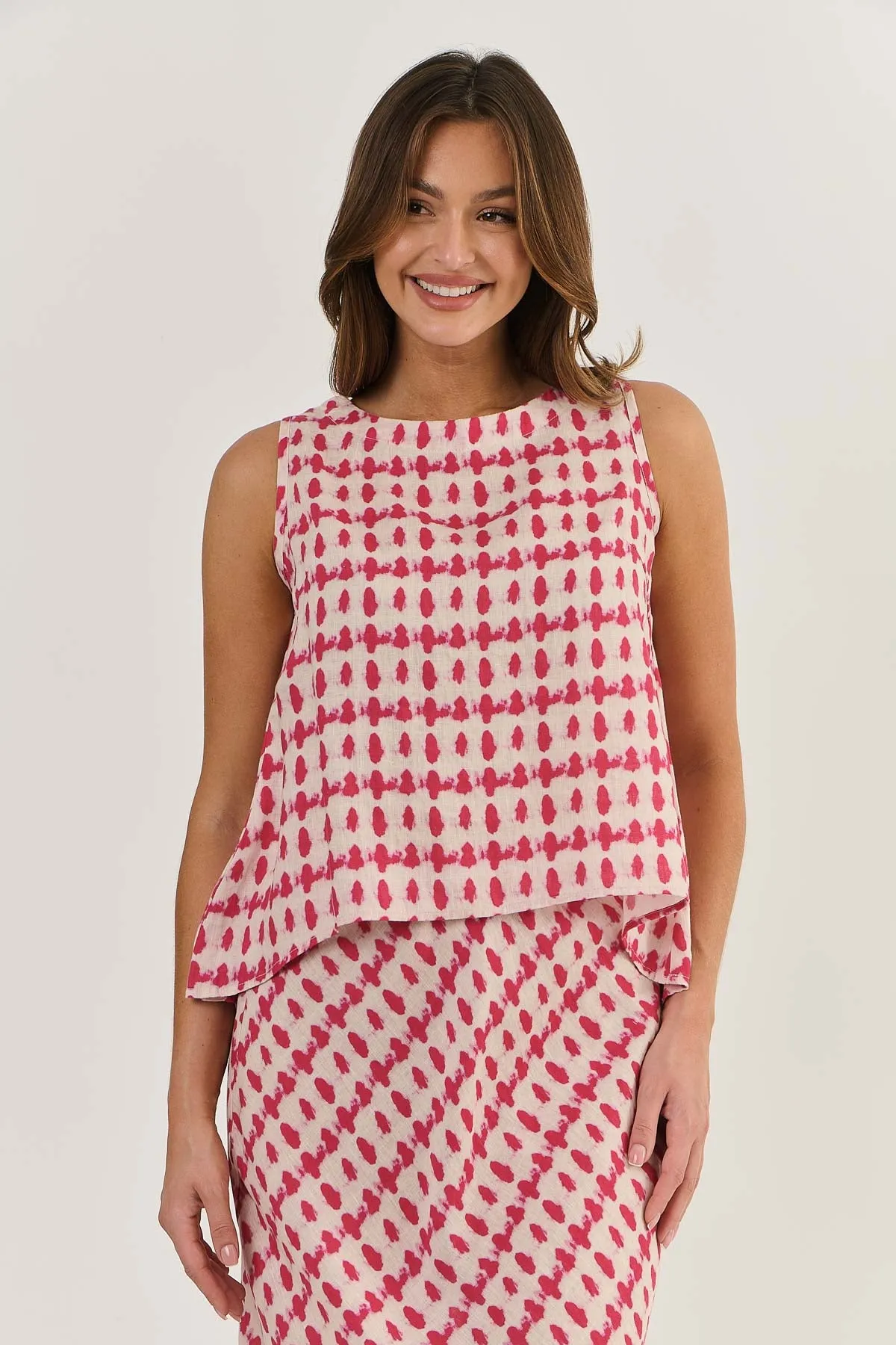OLIVE ET JULIE Linen Tank PRIMULA BLOT