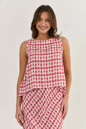 OLIVE ET JULIE Linen Tank PRIMULA BLOT