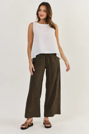 OLIVE ET JULIE Linen Tank WHITE